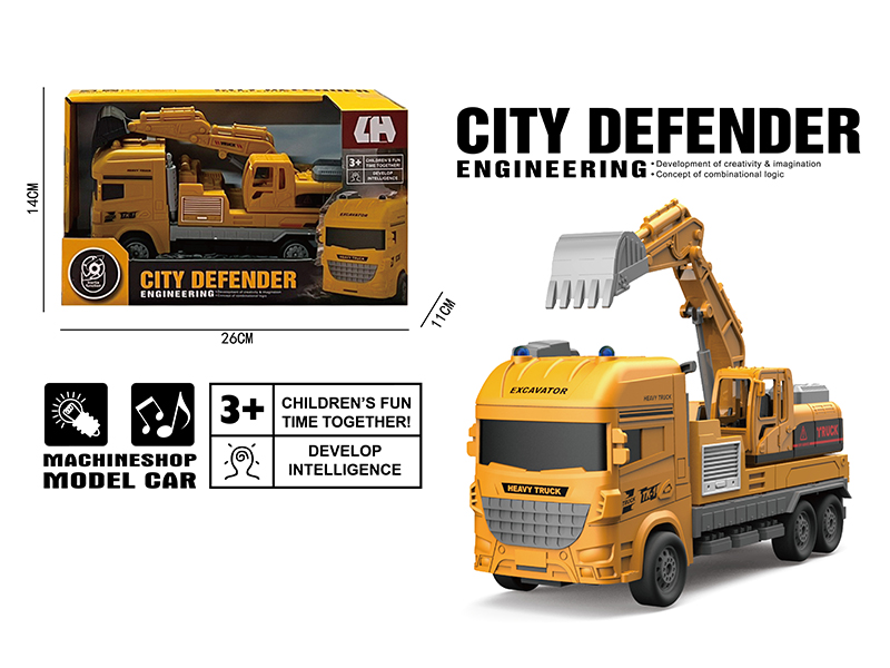 Friction Excavator Engineering Truck With Sound And Light,Music