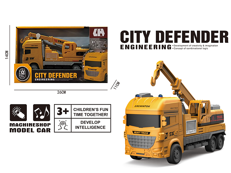 Friction Crane Engineering Truck With Sound And Light,Music