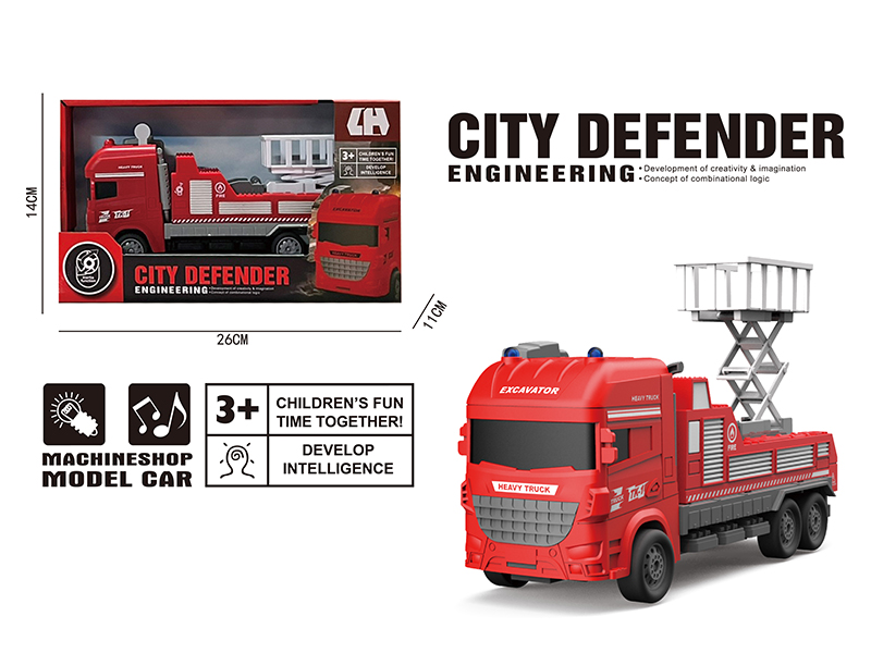 Friction Elevating Platform Fire Truck With Sound And Light,Music
