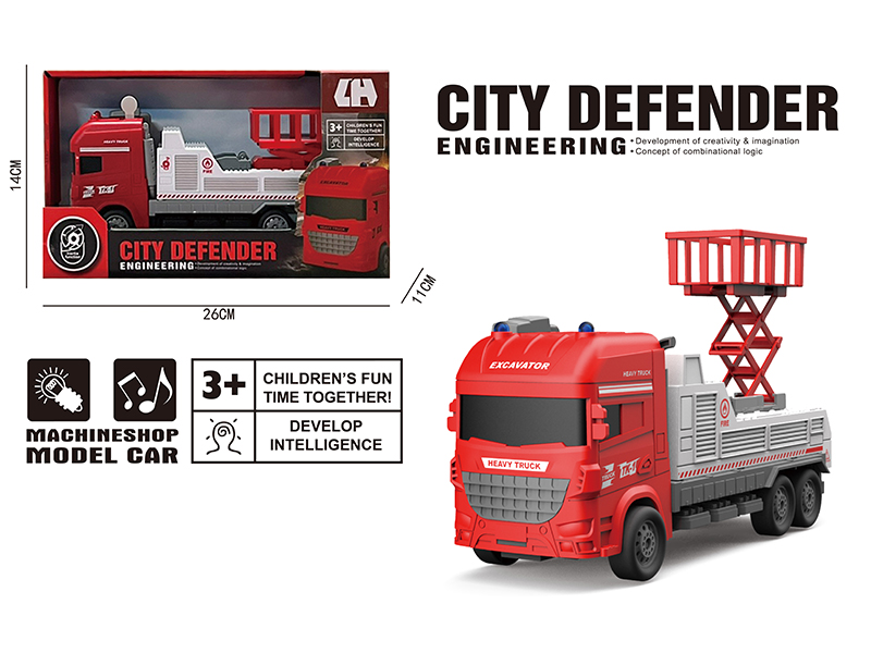 Friction Elevating Platform Fire Truck With Sound And Light,Music