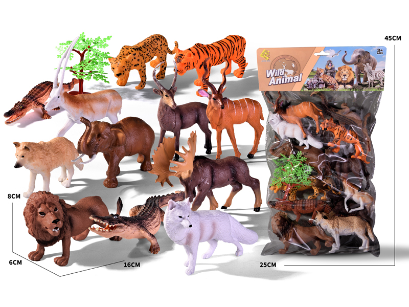 12PCS Wildlife Toy+1Tree