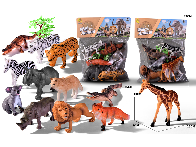 6PCS Simulated Animals Toy+1Tree