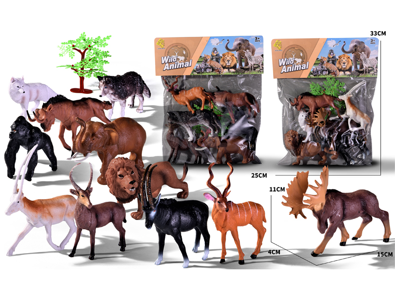 6PCS Simulated Animals Toy+1Tree