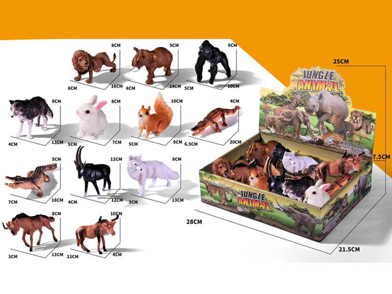12PCS Wildlife Toy