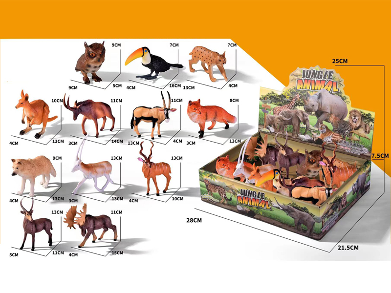 12PCS Wildlife Toy