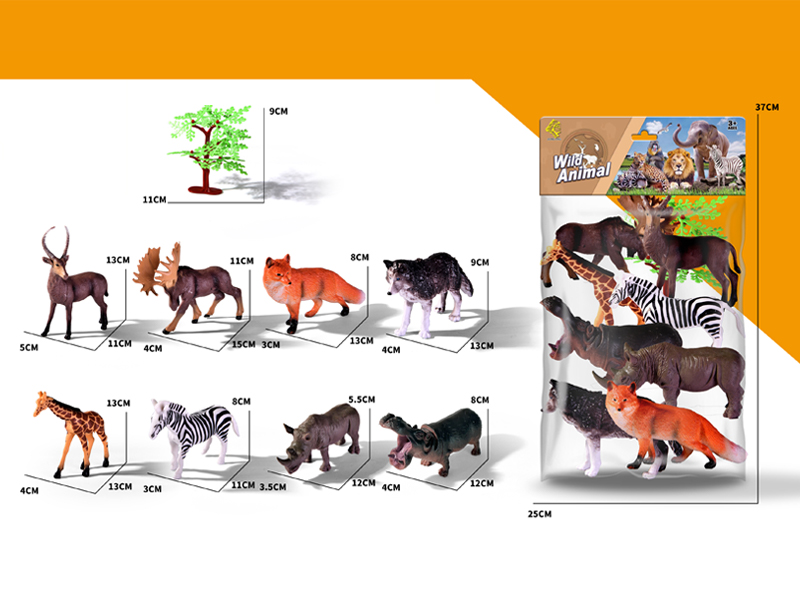 8PCS Simulated Animals Toy