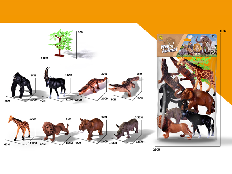 8PCS Simulated Animals Toy