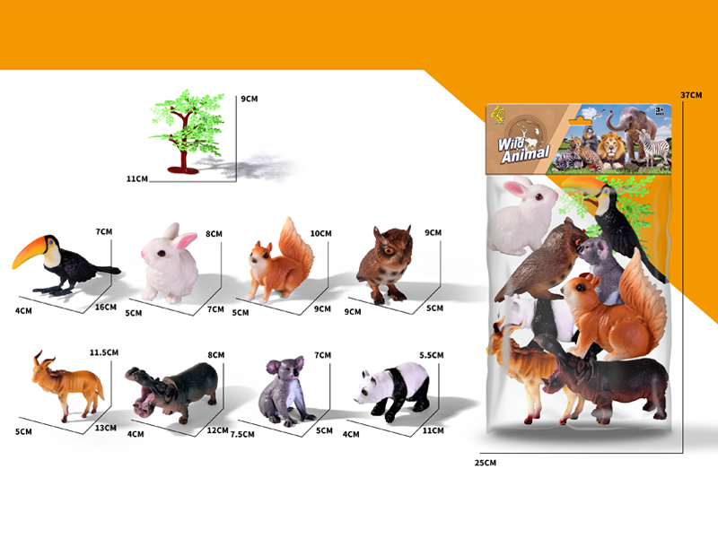 8PCS Simulated Animals Toy