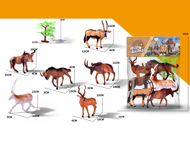 6PCS Antelope Toy+1Tree