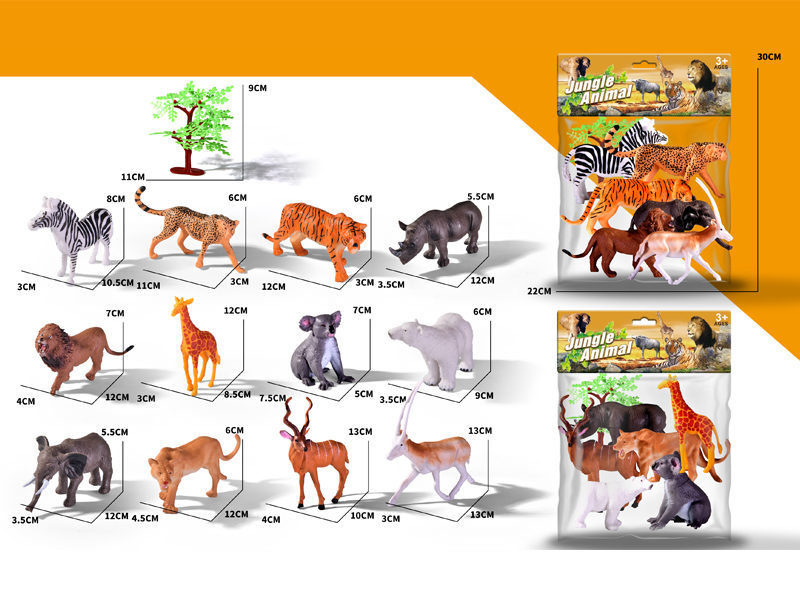 6PCS Wildlife Toy+1Tree