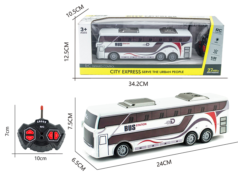 1:32 27Mhz 4-Channel Remote Control Simulated Bus With Light(Not Included Batteries)