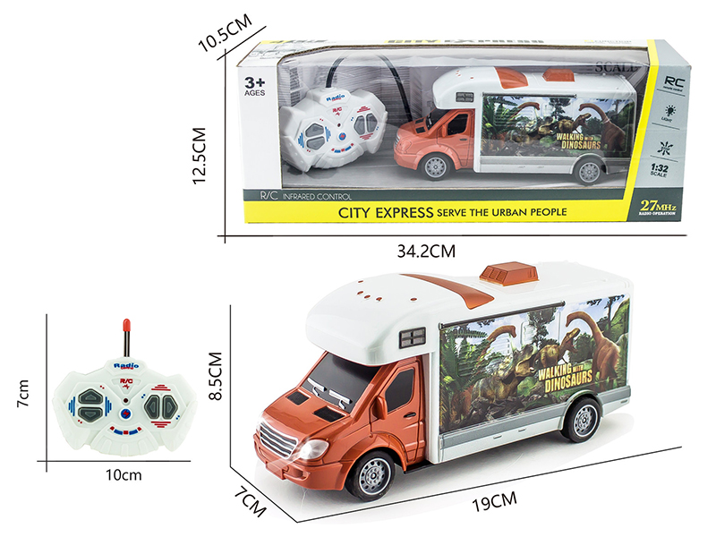 1:32 27Mhz 4-Channel Remote Control Touring Car With Light(Not Included Batteries)