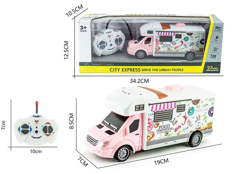 1:32 27Mhz 4-Channel Remote Control Food Car With Light(Not Included Batteries)