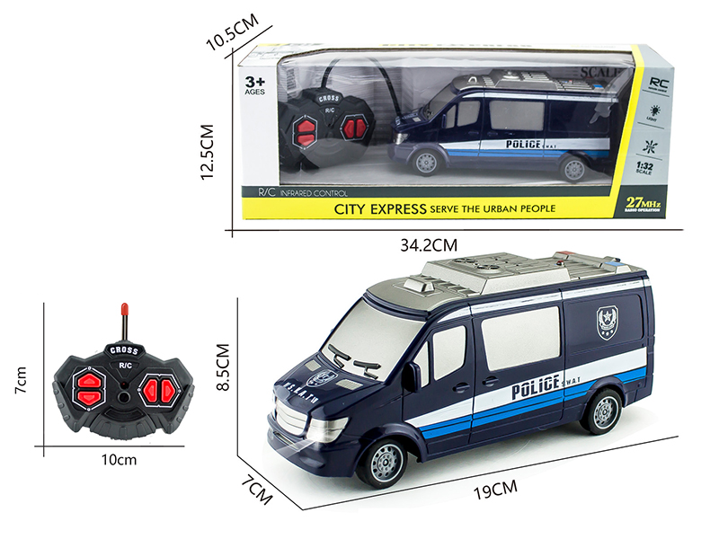 1:32 27Mhz 4-Channel Remote Control SWAT Police Car With Light(Not Included Batteries)