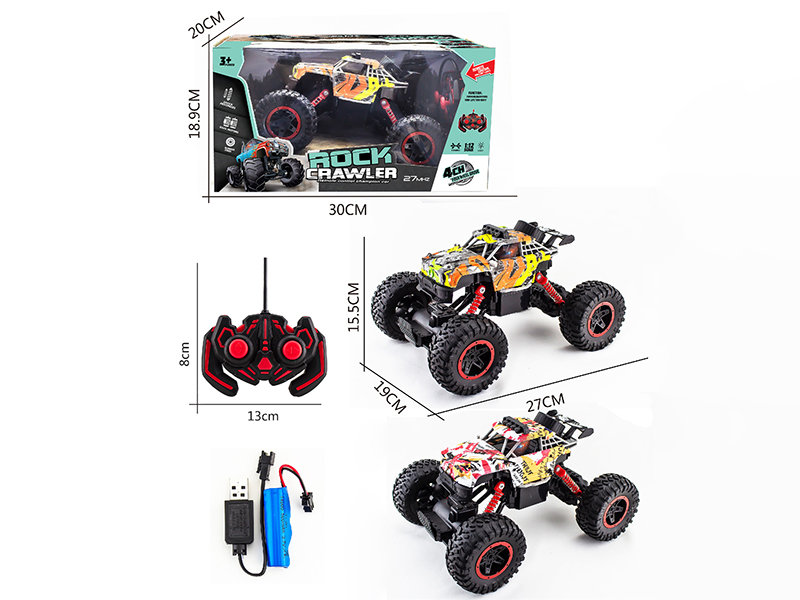 1:12 27Mhz 4-Channel Remote Control Water Transfer Printing Climbing Car With Light(Included Batteries)