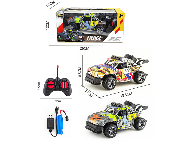 1:20 27Mhz 4-Channel Remote Control Water Transfer Printing FJ Cruiser Racing Car (Included Batteries)