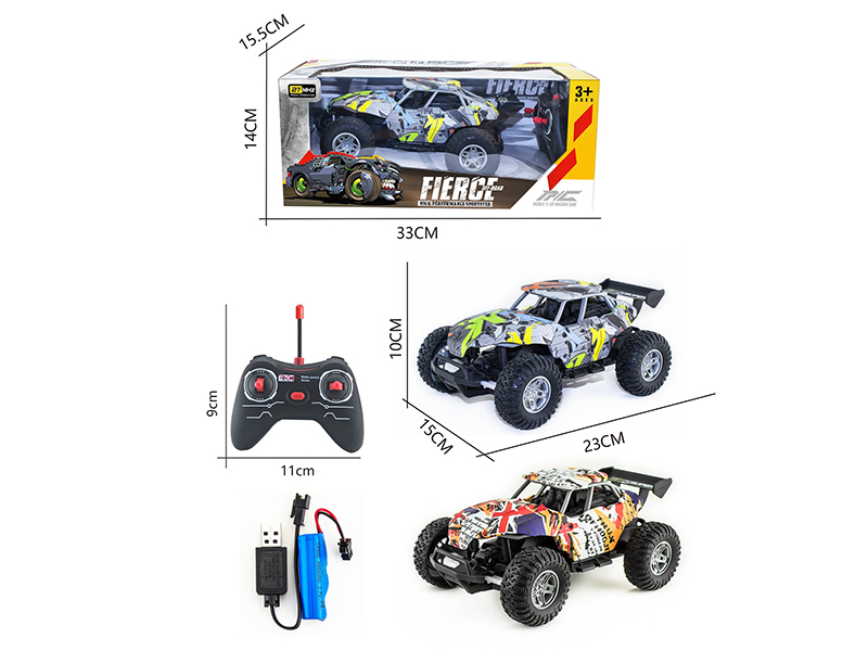1:16 27Mhz 4-Channel Remote Control Water Transfer Printing Racing Car (Included Batteries)