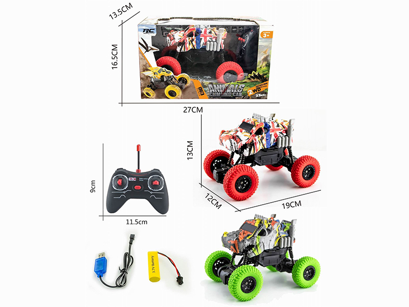 1:20 27Mhz 4-Channel Remote Control Water Transfer Printing Crocodile Climbing Car (Included Batteries)