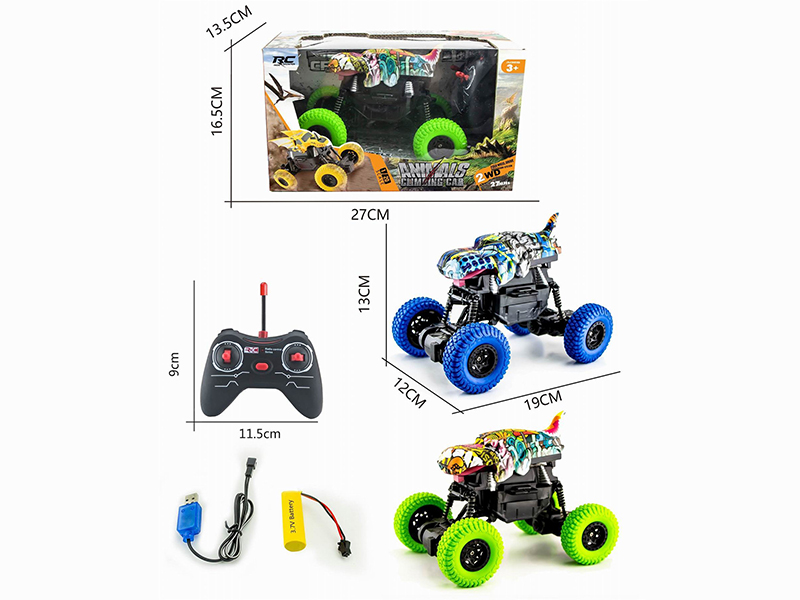 1:20 27Mhz 4-Channel Remote Control Water Transfer Printing Dinosaur Climbing Car (Included Batteries)