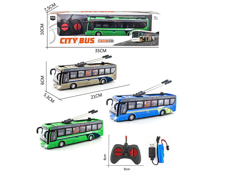 1:32 27Mhz 4-Channel Remote Control Simulated Bus With Light(Included Batteries)