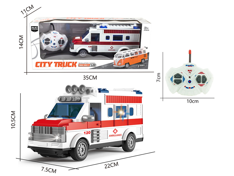 1:30 27Mhz 4-Channel Remote Control Ambulance With Lights(Not Included Batteries)