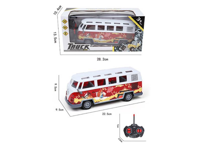 1:30 4-Channel Remote Control Retro City Bus With Lights(Not Included Batteries)