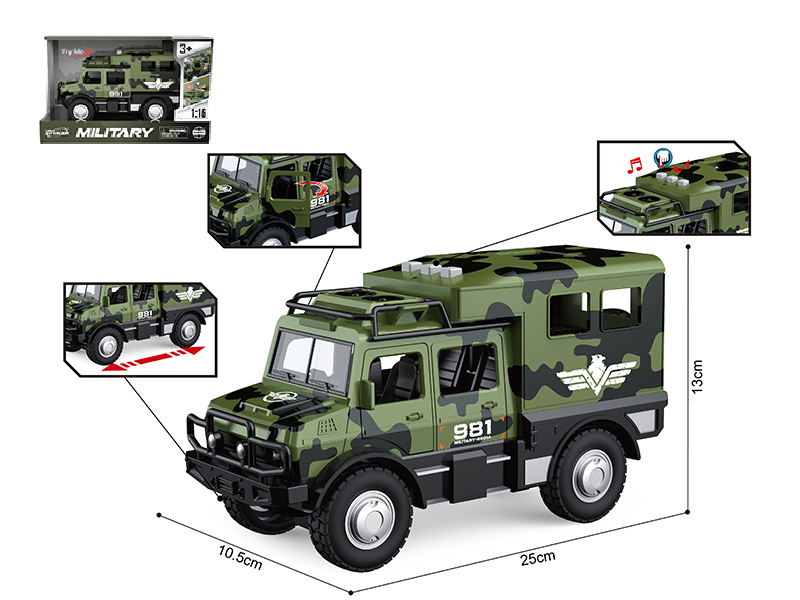 1:16 Friction Military Truck(Sound And Light)