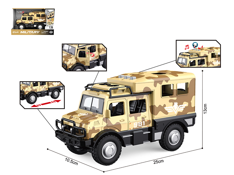 1:16 Friction Military Truck(Sound And Light)