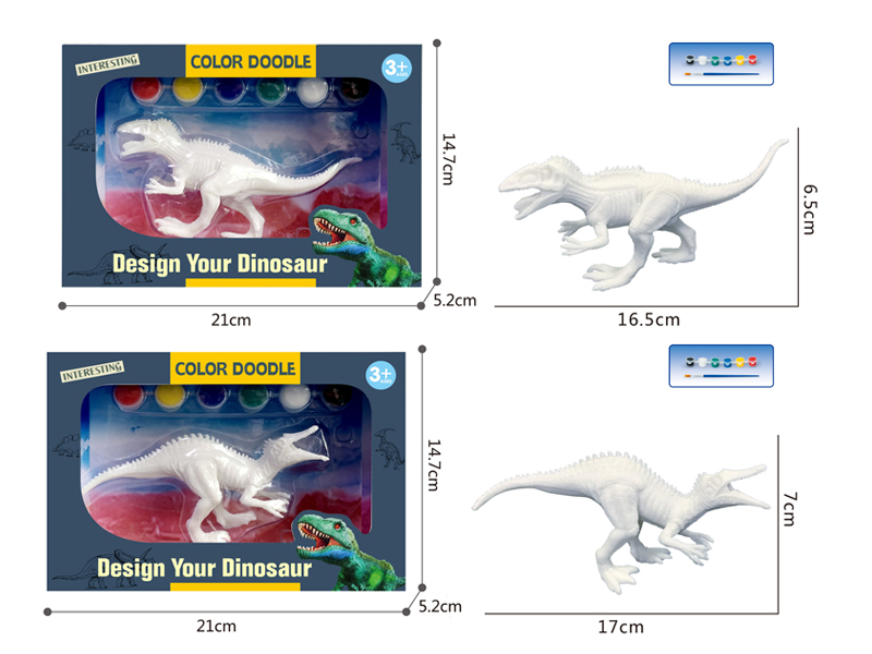 7 Inch Solid Dinosaur Graffiti Toy