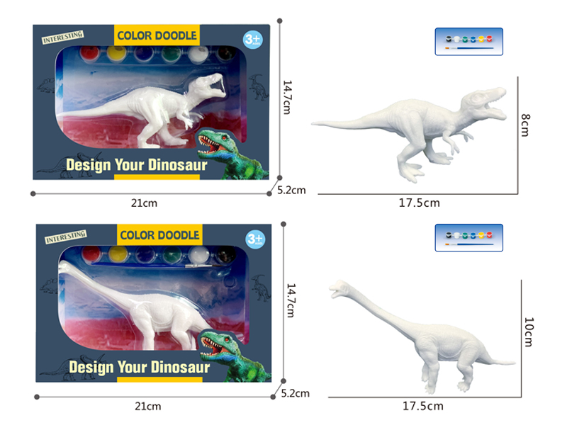 7 Inch Solid Dinosaur Graffiti Toy