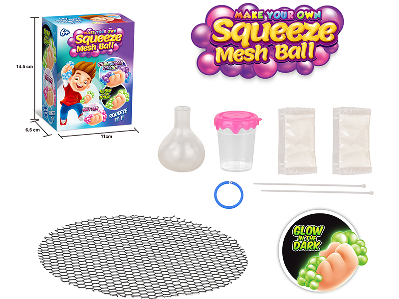 DIY Slime Squeeze Mesh Ball(Glow In The Dark)