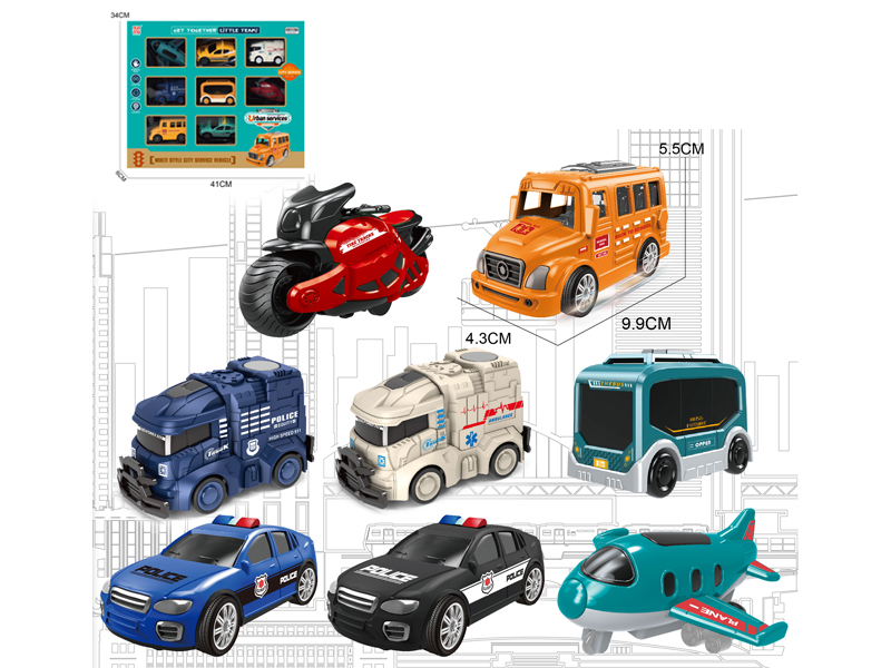 Friction Urban Traffic Toy Set