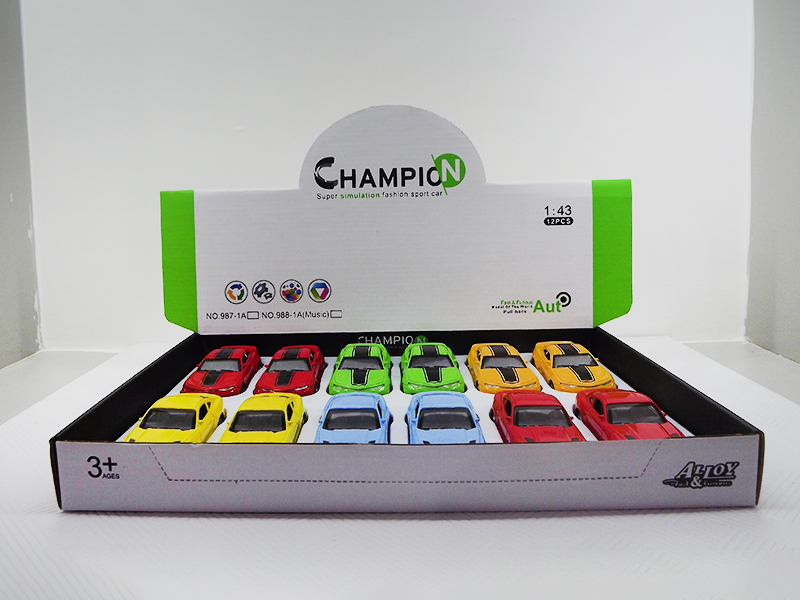 1:43 Pull Back Alloy Simulated Car Mustang/Chevrolet(12PCS)