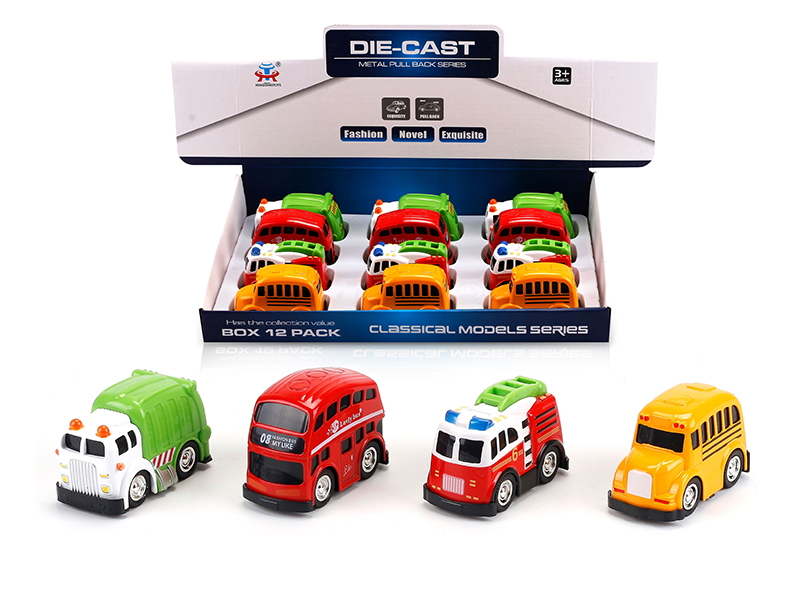 Pull Back Alloy Q Edition Police Car (12PCS)