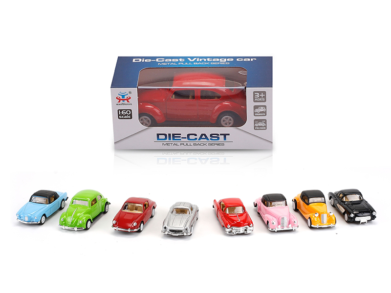 1:60 Pull Back Alloy Simulated Vintage Car