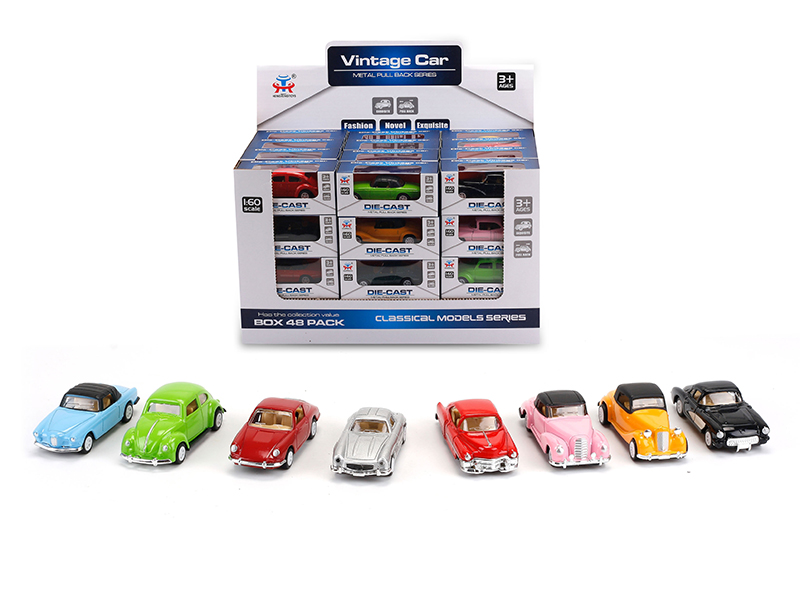 1:60 Pull Back Alloy Simulated Vintage Car(48PCS)
