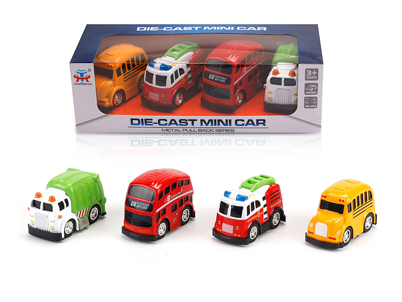 Pull Back Alloy Q Edition Police Car (4PCS)