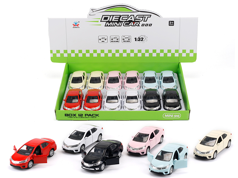 1:36 Pull Back Alloy Simulated Car With Light And Music(Corolla)12PCS