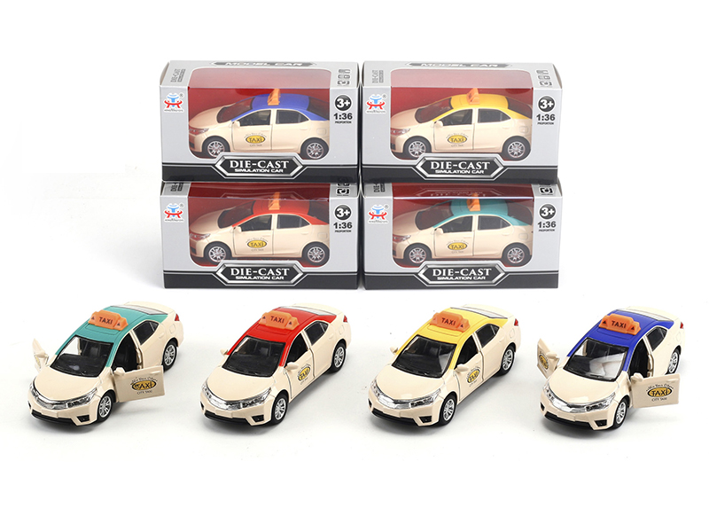 1:36 Pull Back Alloy Simulated Toyota Taxi