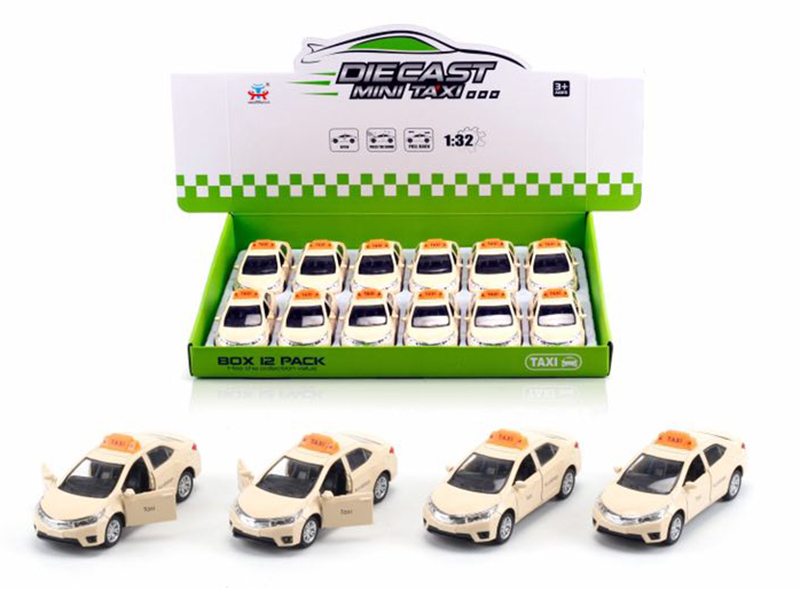 1:36 Pull Back Alloy Simulated Toyota Taxi(12PCS)
