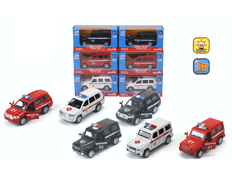 Russian Edition 1:36 Pull Back Alloy Simulated Off-Road Vehicle With Light And Music(Benz/Toyota)