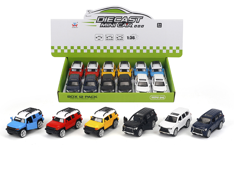 1:36 Pull Back Alloy Simulated Car (Lexus, Toyota)12PCS