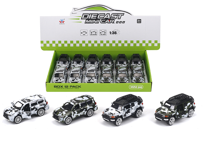 1:36 Pull Back Alloy Simulated Toyota/Lexus Camouflage Car(12PCS)