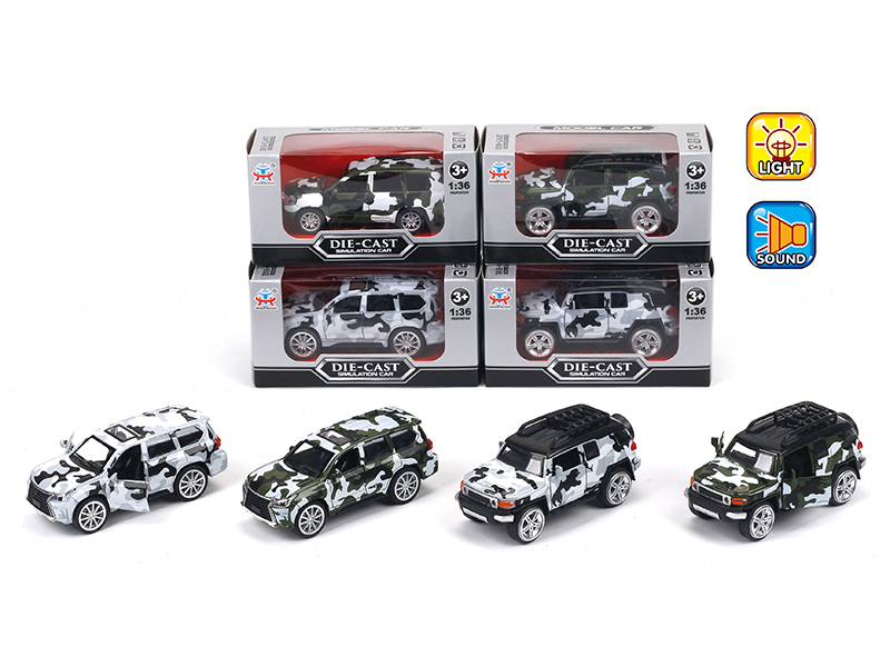 1:36 Pull Back Alloy Simulated Toyota/Lexus Camouflage Car With Light And Music