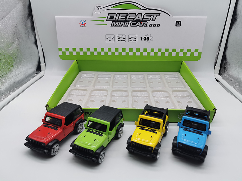 1:36 Pull Back Alloy Simulated Car With Sound And Light(Wrangler)12PCS