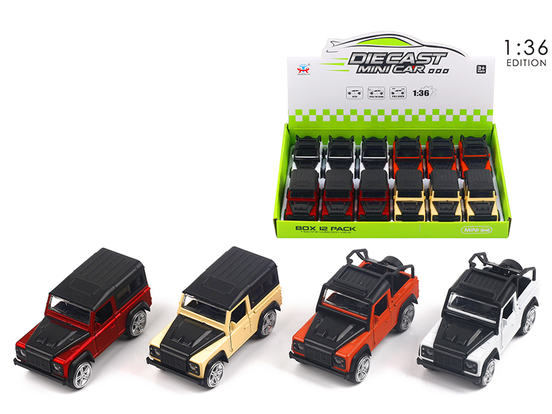 1:36 Pull Back Alloy Simulated Car (Land Rover)12pcs
