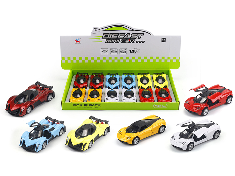 1:36 Pull Back Alloy Simulated Car (Pagani,Lamborghini)12pcs