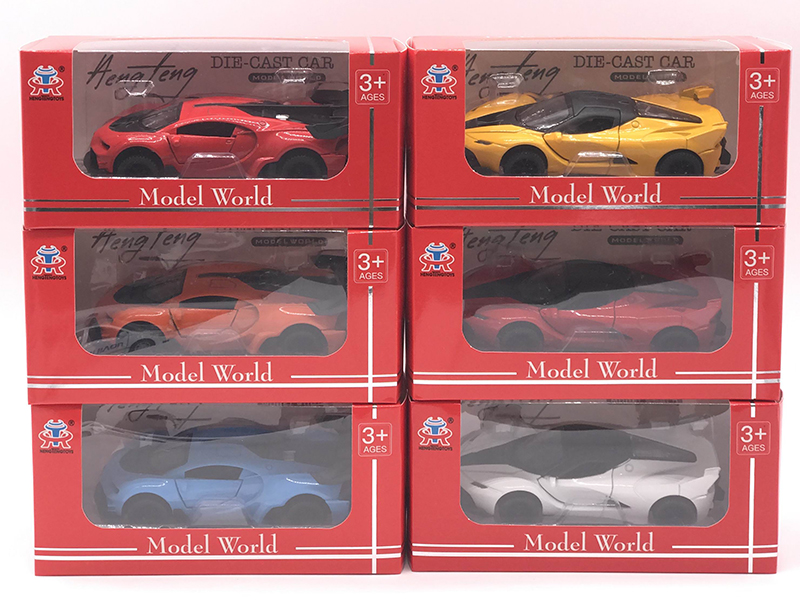 1:36 Pull Back Alloy Simulated Car (Ferrari, Bugatti)