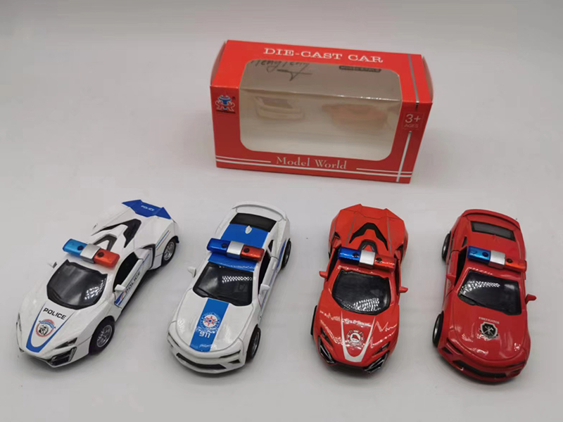 1:36 Pull Back Alloy Simulated Police Car With Light And Music(Chevrolet,Lykan)