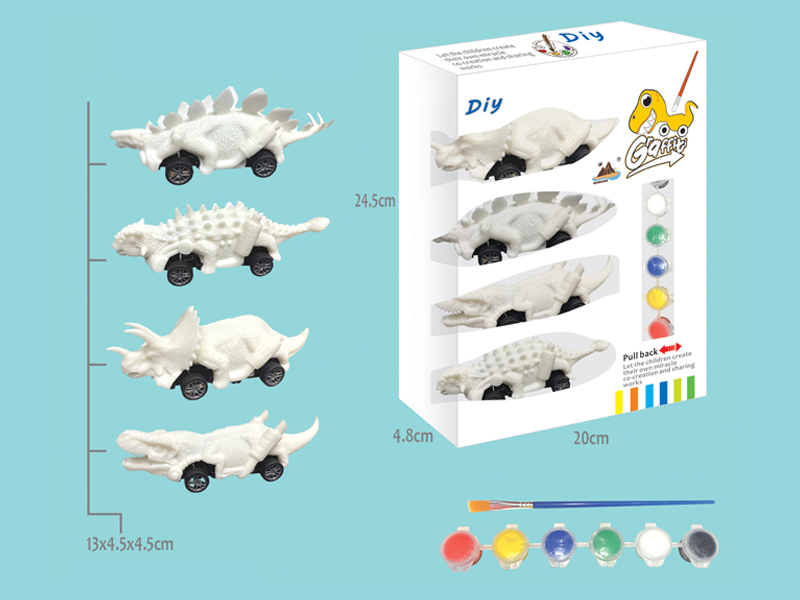 DIY Pull Back Painted Dinosaur Car